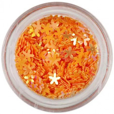 Confetti în forma unor flori mici - portocaliu intens