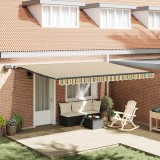 vidaXL Cortina Retractabilă Verde și galben 450 &times;300 cm țesătură