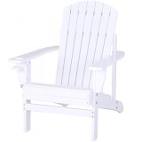 Outsunny Scaun de Gradina Adirondack din Lemn Alb 97x72.5x93cm