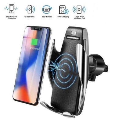 Suport auto cu incarcator wireless si senzor inteligent Smart Sensor Fast Charge foto