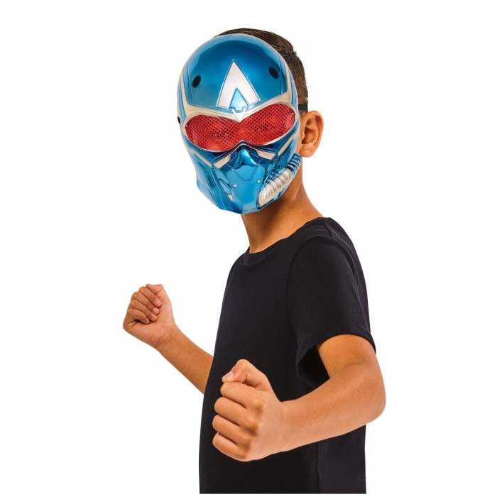 Masca Captain America metalizata pentru copii, 29 cm 3 ani + Universala
