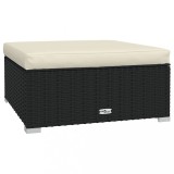 Cumpara ieftin Taburet de gradina cu perna, negru, 70x70x30 cm, poliratan