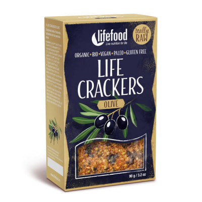 Lifecrackers cu Masline Raw Bio Lifefood 90gr foto