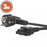 Cablu Alimentare Laptop 3m, CEE 7/7 - IEC C5, 3x0.75mm&sup2;, 16A/250V, Negru