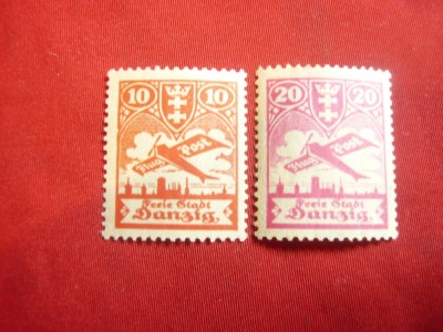 2 Valori Aviatie Danzig 1924 , 10 si 20 pf foto