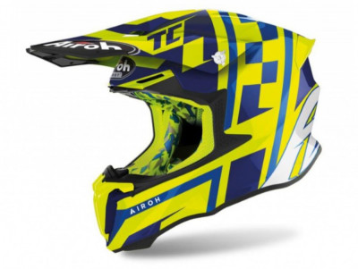 Casca Airoh Twist 2.0 TC21 Blue Yellow Fluo 2022 foto