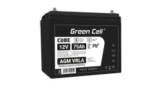 Baterie Green Cell CUBE AGM IP54 12V 75Ah VRLA Gel deep cycle, scuter, cositoare, barca, tractor