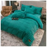 Cumpara ieftin Lenjerie de Pat Cocolino , Cearceaf cu Elastic, 4 Piese, Blană de Iepure Artificială, Verde Turcoaz - JOJ677