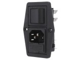 Conector Alimentare AC BULGIN C14 10A 250VAC BVB01/Z0000/10 Soclu Tată