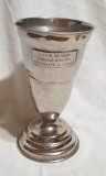 Cupa acordata in semn de recunostiinta Tov. Caracas la pensionare Grivita Rosie- piesa rara