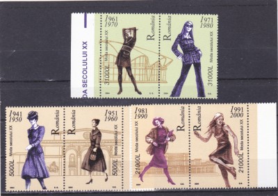 ROMANIA 2004 - MODA SECOLULUI XX, IN PERECHE, MNH - LP 1635 foto
