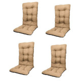 Set Perne pentru scaun de casa si gradina cu spatar, 48x48x75cm, culoare bej, 4 buc/set, Palmonix