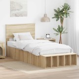 Cumpara ieftin Cadru de pat cu raft Stejar Sonoma 90 x 190 cm Lemn prelucrat