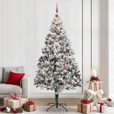 vidaXL Brad de Crăciun artificial Verde 240 cm PVC și Oțel și Plastic 3396980 foto