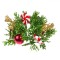 Inel Decorativ Crăciun, Glitter Verde, Cerbi Aurii, Bile Roșii, 14 cm