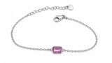 Cumpara ieftin Bratara din Argint 925 cu Cristal Roz Dreptunghiular Taietura Emerald