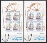 Spania 1995 - Nave cu vele vechi, 2 Blocuri, MNH