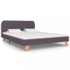 Cadru de pat fara saltea tesatura taup 135x190 cm