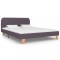 Cadru de pat fara saltea tesatura taup 135x190 cm