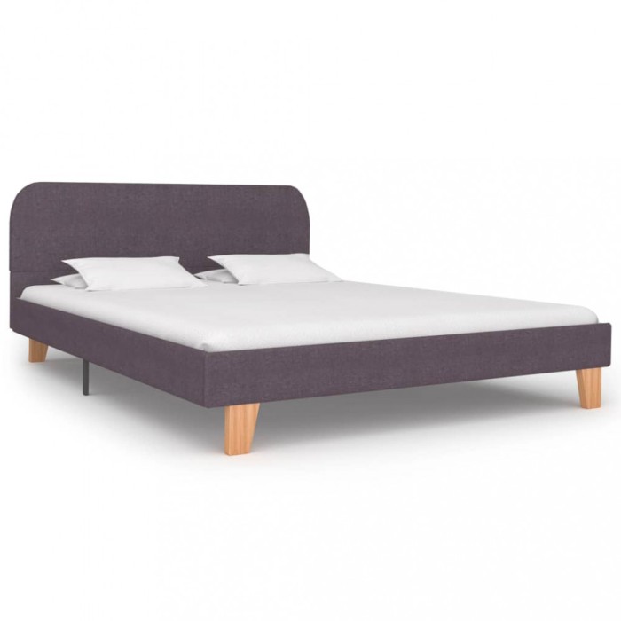 Cadru de pat fara saltea tesatura taup 135x190 cm