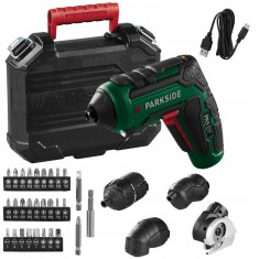 Surubelnita Electrica Parkside Multifunctionala cu Acumulator si accesorii incluse (Adaptor de taiere, de Cuplu, Excentric si Unghiular, 26Biti) NOU!