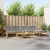 vidaXL Set de canapele de exterior 6 pcs Alb și gri deschis 3386350