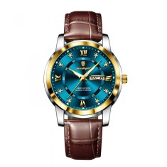Ceas barbatesc Poedagar Cronograf Elegant Casual Data Calendar Piele