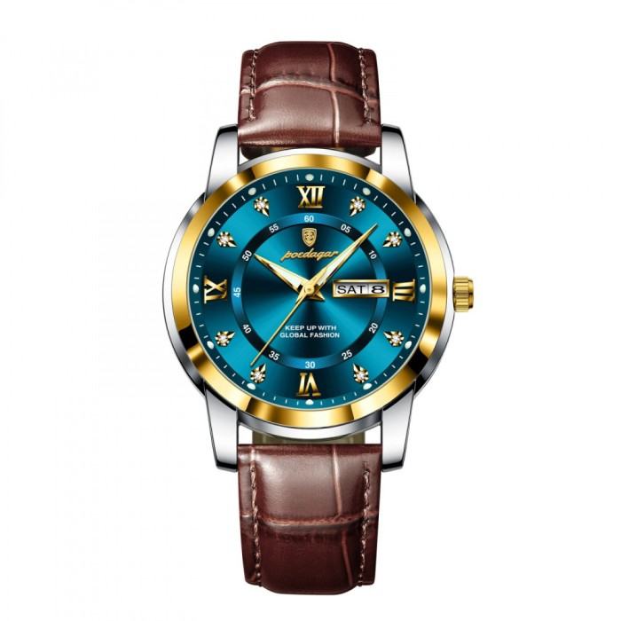 Ceas barbatesc Poedagar Cronograf Elegant Casual Data Calendar Piele
