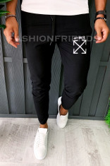 Pantaloni de trening pentru barbati - slim fit -negru- A5948 foto