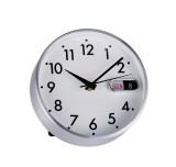Cumpara ieftin Ceas masa cu calendar aluminiu argintiu 17,5 cm