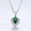 Colier Din Argint Piatra Verde/Green Water Drop ARG271G, Argintboutique