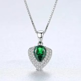 Cumpara ieftin Colier Din Argint Piatra Verde/Green Water Drop ARG271G, Argintboutique