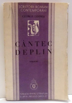 CANTEC DEPLIN , VERSURI de GEORGE LESNEA , 1934 foto
