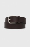 BOSS curea de piele barbati, culoarea maro