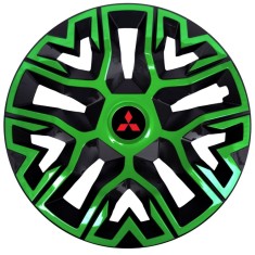 Set 4 Capace Roti 16 inchi (R16) Best Verde-Negru, Compatibile Cu Mitsubishi