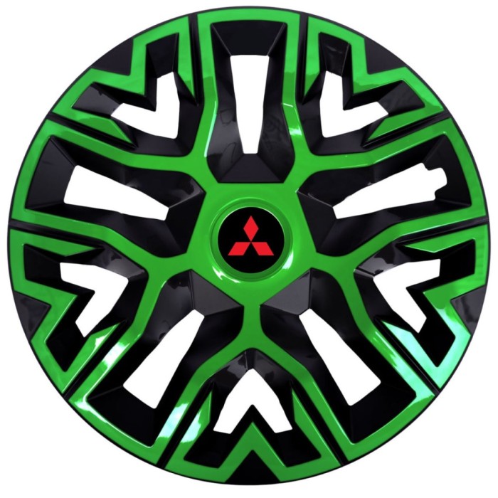 Set 4 Capace Roti 16 inchi (R16) Best Verde-Negru, Compatibile Cu Mitsubishi