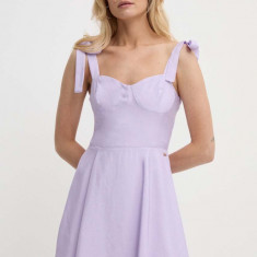 Armani Exchange rochie culoarea violet, mini, evazati