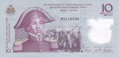 Bancnota Haiti 10 Gourdes 2013 (2017) - P279 UNC ( polimer , mai rara ) foto