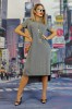 Rochie Tricou Casual Gri cu Crăpături Laterale, Asimetrică, M&acirc;neci Scurte. Mărimi: L, M, S/M, XL, XXL