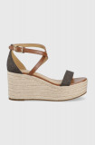 Cumpara ieftin MICHAEL Michael Kors sandale Serena Wedge Espadrille femei, culoarea maro, toc pana