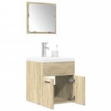 vidaXL Set mobilier de baie, 3 piese, stejar sonoma, lemn prelucrat 3324986