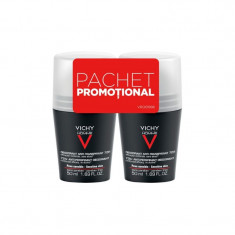 Pachet Deodorant roll-on Homme control extrem, eficacitate 72h, 50 ml, Vichy, 1+1-50%