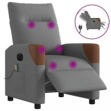 VidaXL Fotoliu electric de masaj rabatabil, gri &icirc;nchis, textil