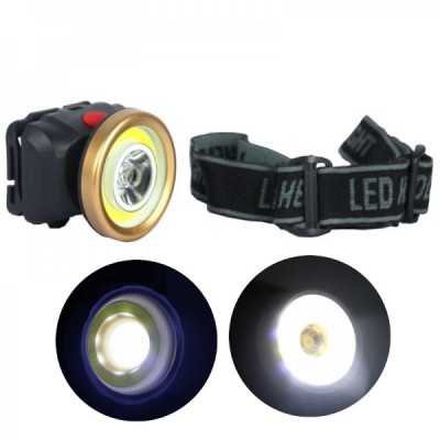 Lanterna Frontala LED 1W si COB LED 1W pe Baterii AS0507 CH6202 foto
