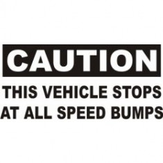 Stickere auto Caution this vehicle stops foto