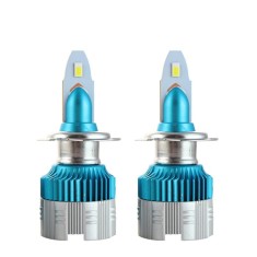Set 2 LED-uri Auto Techstar&reg; MI2, H7, 40w, 4000 Lumeni, 6500K, AUTO, 12-24 Volti, CSP, Canbus, Miez Cupru, Radiator Aluminiu