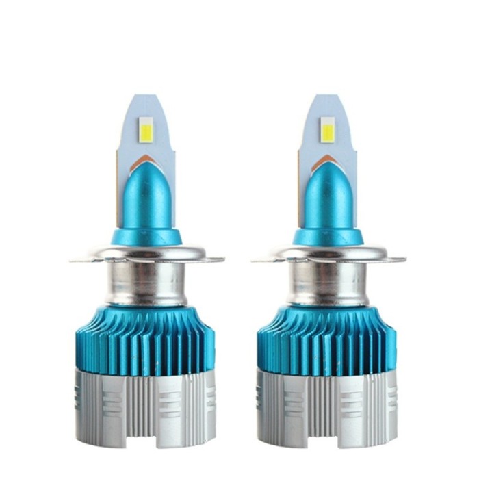 Set 2 LED-uri Auto Techstar&reg; MI2, H7, 40w, 4000 Lumeni, 6500K, AUTO, 12-24 Volti, CSP, Canbus, Miez Cupru, Radiator Aluminiu