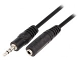 Cablu Audio Jack 3.5mm Soclu-Mufă 3m Negru PVC