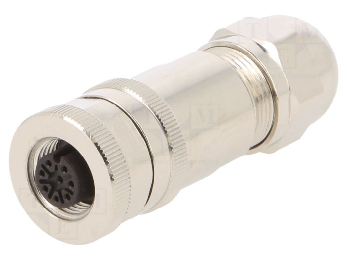 Conector M12 mamă IP67, 8 pini