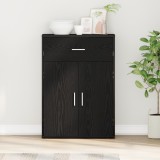 vidaXL Bufet cu sertar cu raft cu depozitare cu ușă Stejar negru 79 x 38 x 80 cm Lemn compozit